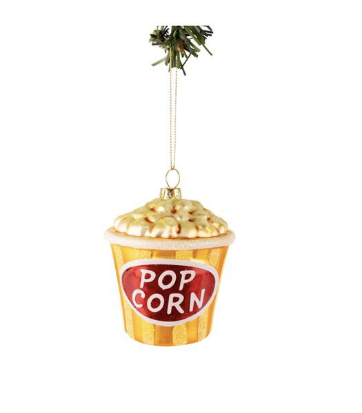 Kerstbal Popcorn 9 cm