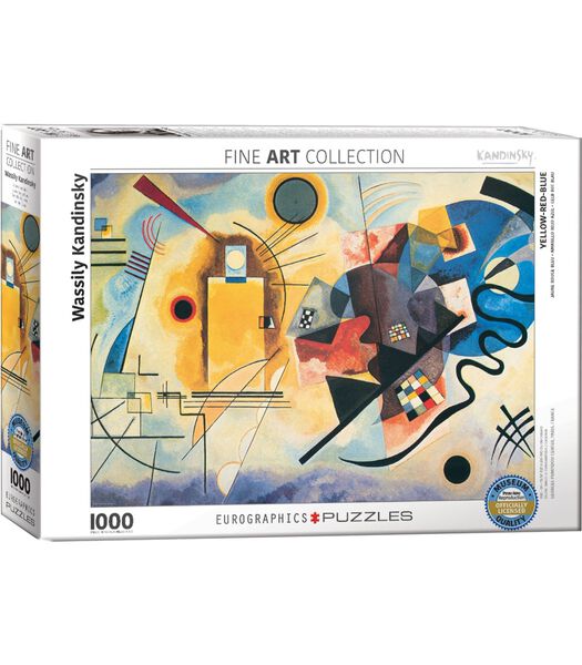 Casse-tête jaune rouge bleu - Wassily Kandinsky (1000 pièces)