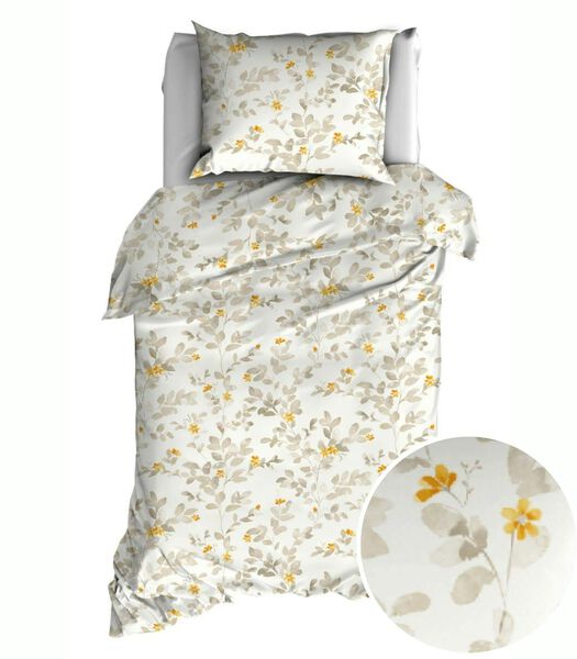 Housse de couette Mira Ochre/Grey Satin de coton