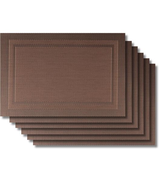 Placemats - Metal Brown - 45 x 31 cm - 6 Stuks