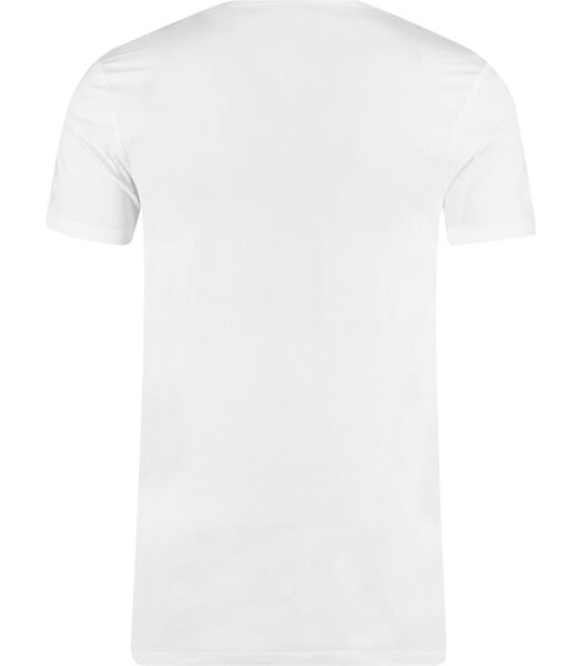 T-Shirts Basiques Col-V Lot de 2 Bio Blanc