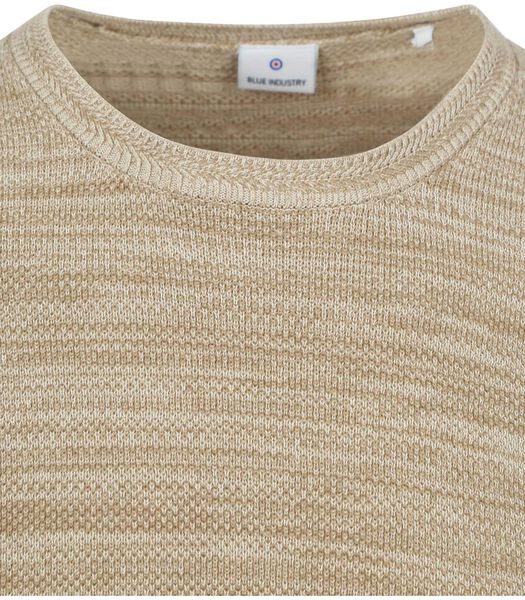 Blue Industry Pull Rayures Beige