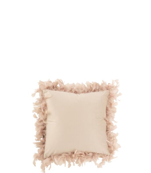 Coussin Plumes Polyester Rose Poudre