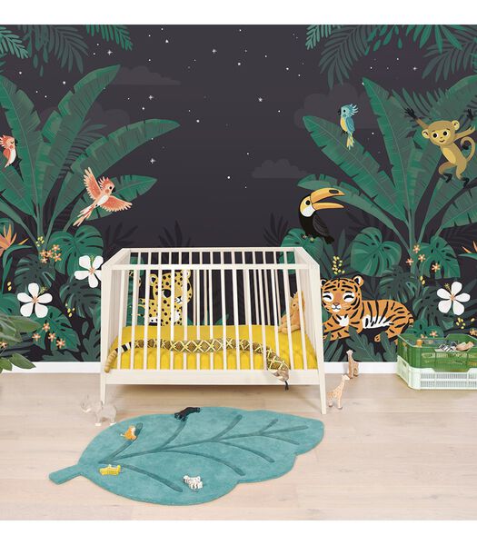 JUNGLE NIGHT - Behang wanddecoratie - Oerwoud dieren