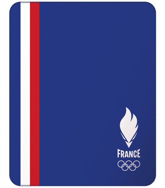 Fleecedeken bedrukt 100% polyester,  OLYMPIQUE DRAPEAU