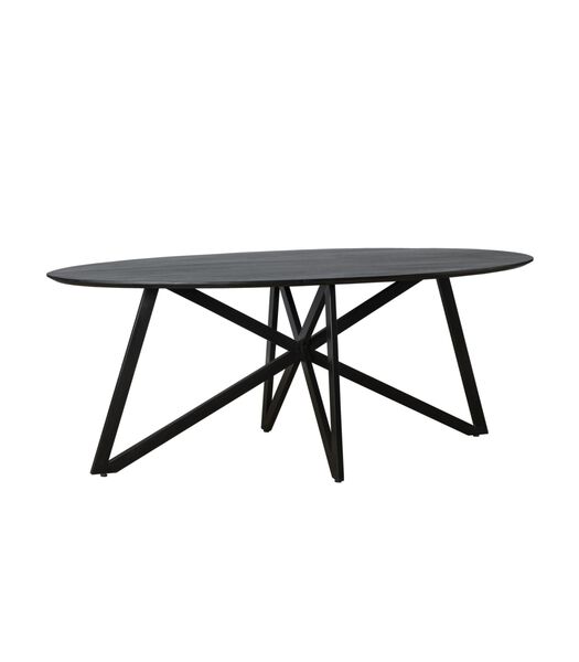 Nordic - Eettafel - acacia - zwart - ovaal - L 200cm - web poten - gecoat staal