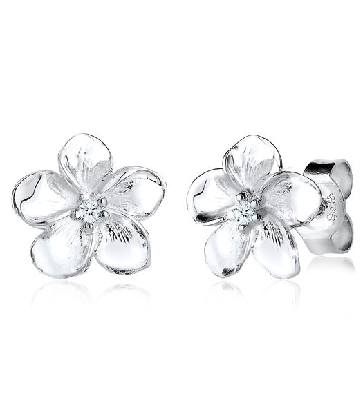 Boucles D'oreilles Frangipani Blüte Diamant Blume 925 Silber