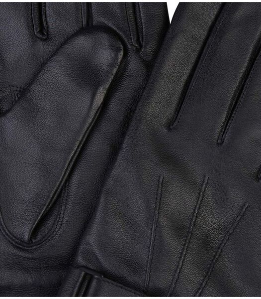 Profuomo Gants Laine Noir Cuir