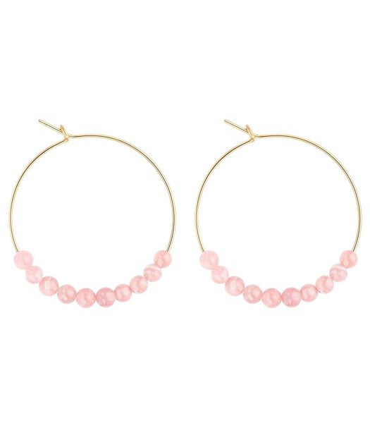 Petites créoles Rhodochrosite sur fil d'Or 14K gold-filled