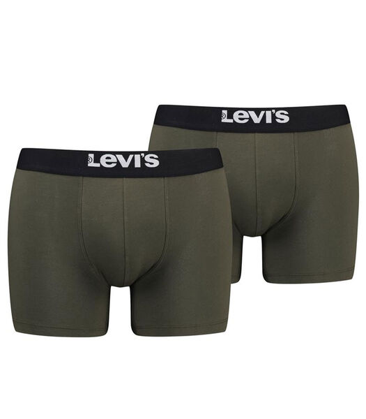 Lot de 2 Uni Coton Bio Boxers Kaki