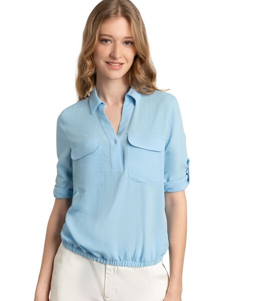 Blouse courte patte de boutonnage