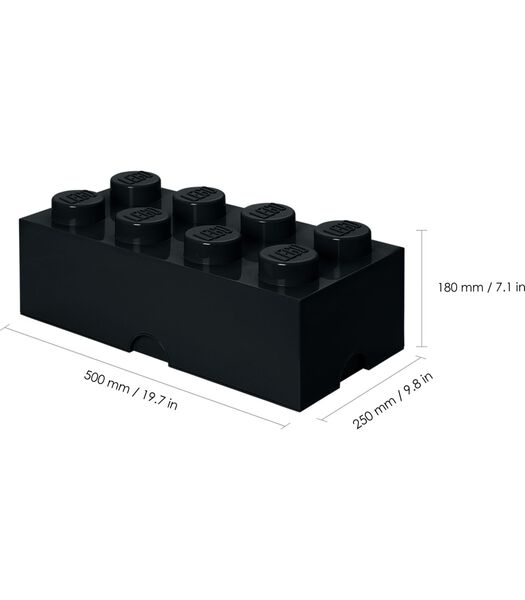 Boîte rangement Lego noir 50 x 25 x 18 cm