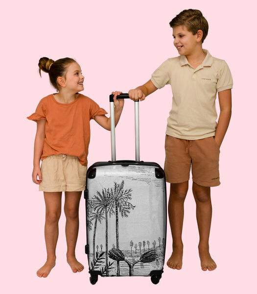 Ruimbagage koffer met 4 wielen en TSA slot (Jungle - Vintage - Zwart - Wit)