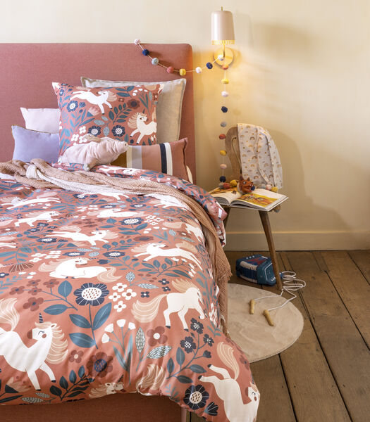 Housse de couette Coton viscose Durable 140x200cm Unicorn Terracotta