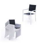 LAMPEDUSA grijs textilene verlengbare tuinset 10 zitplaatsen - wit aluminium image number 3
