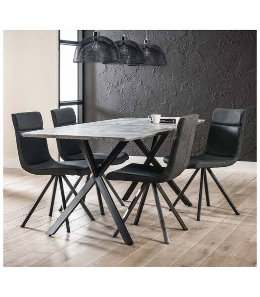 Cosy - Table à manger 190 - ovale - aspect béton - gris - 190x90x76cm