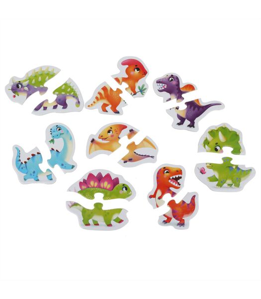 Puzzel Dinosaurus - 8 x 2 stukjes