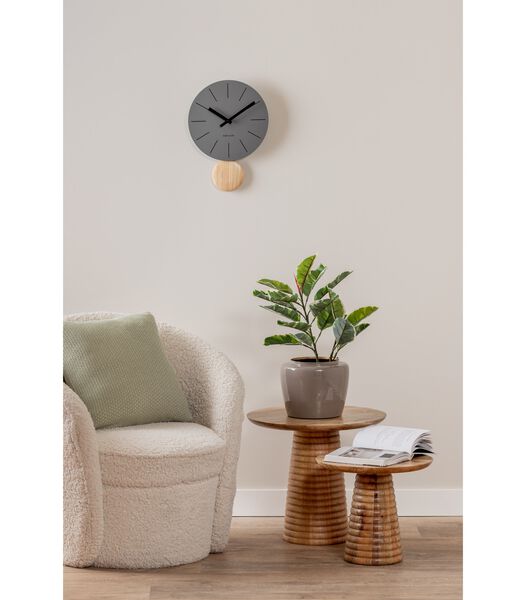 Horloge murale Arlo Pendulum - Gris - Ø30cm