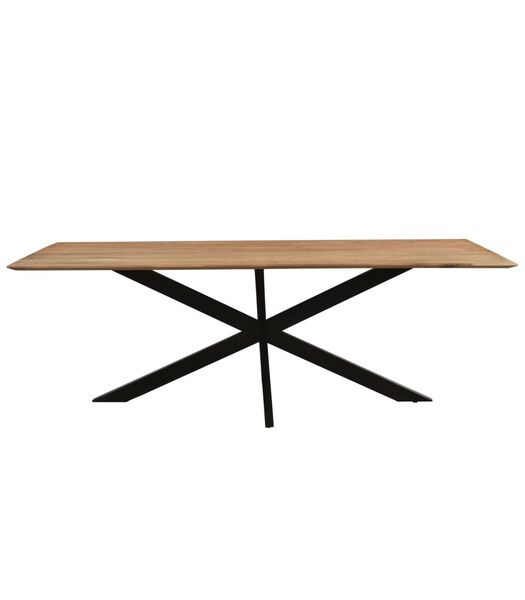 Nordic - Table de salle à manger - acacia - naturel - 220cm - rectangulaire - pied araignée - acier laqué