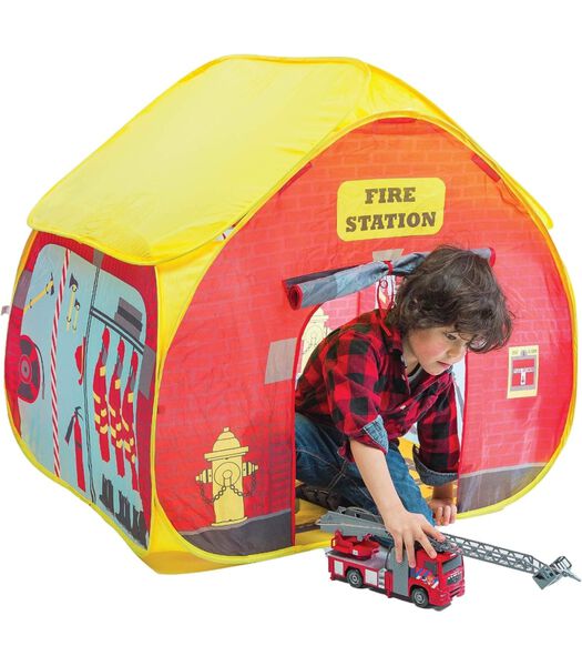 Caserne de pompiers Pop It Up - Tente de jeu avec fond imprimé - Montage et démontage rapides grâce au mécanisme pop-up - Pour garçons et filles