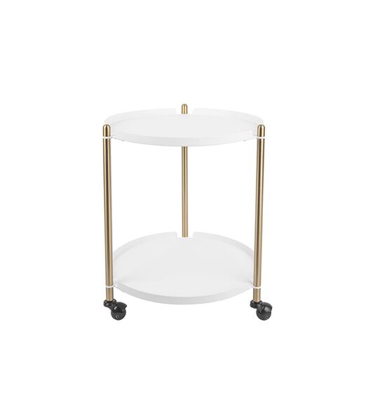 Table d'appoint Thrill - Steel Gold, White - 42,5x52cm