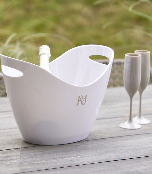 RM Monogram Outdoor Wijnkoeler wit - ovale wijn- en champagnekoeler