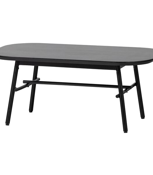 Table Basse - Bois De Manguier/Métal - Noir - 43x100x60  - Elegance