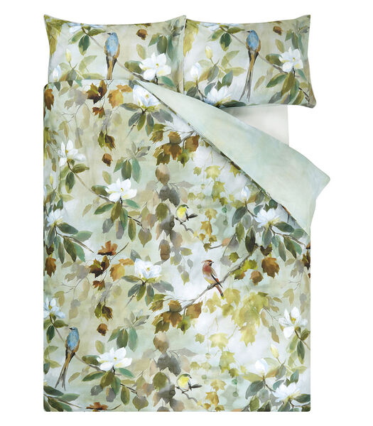 Housse de couette imprimée en percale de coton, Maple Tree Celadon