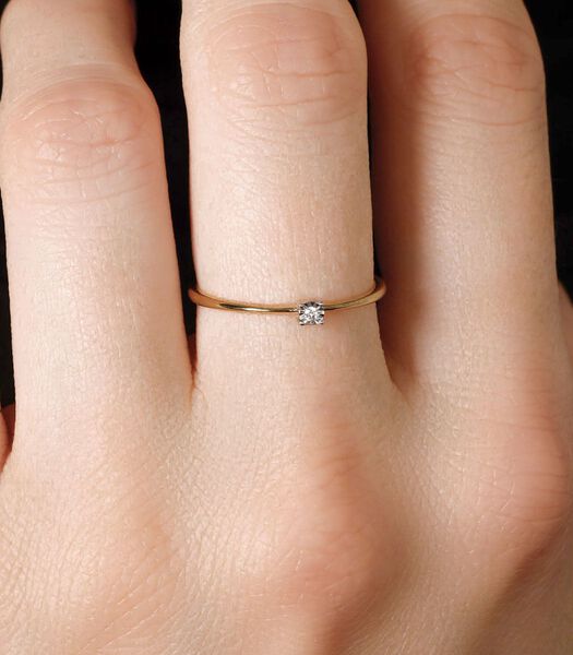 Ring 'Solitaire Pure' geelgoud en diamanten