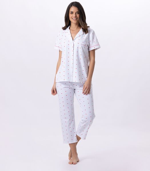 Katoen pyjamashort met knoopsluiting AMORE 706