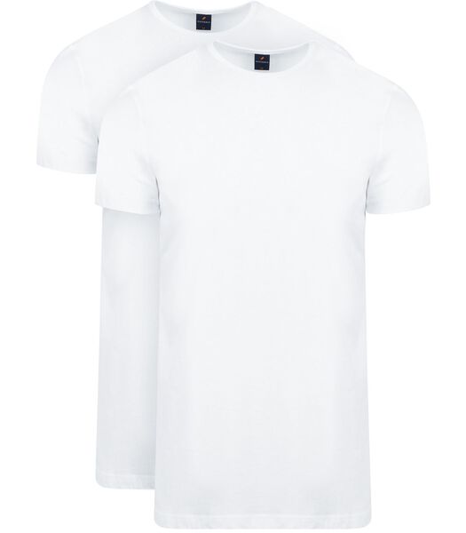 Ota T-Shirt Ronde Hals Wit 2-Pack