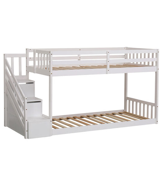 Lits superposés pour enfants 190x90cm blanc CELESTINE