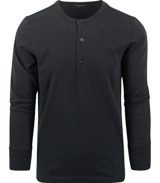 ConnaissancesCotton Apparel T-shirt à manches longues Henley Noi