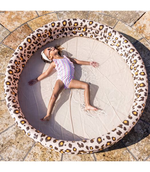 Kinderzwembad panterprint beige 3 ringen - 150 cm