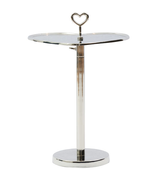 Bijzettafel Verstelbaar - Lovely Heart Adjustable End Table - Zilver