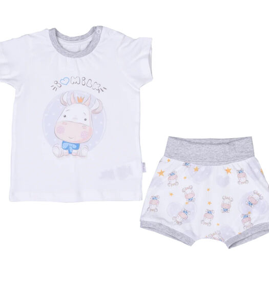 Bio-Katoenen Baby T-Shirt en Short Set met Koeienprint