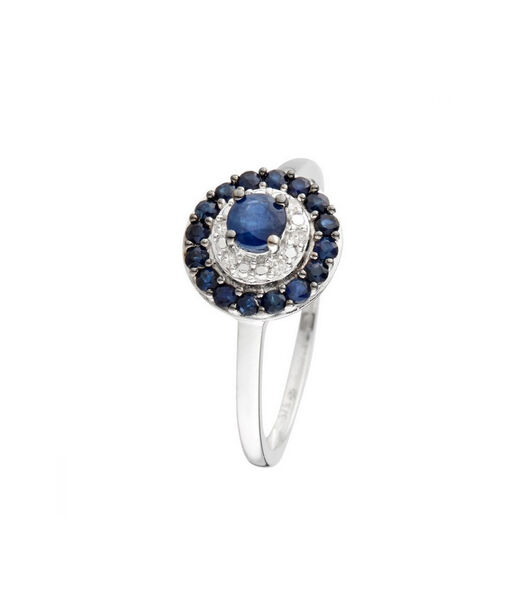 Bague "Talia Saphir" Or blanc et Diamants