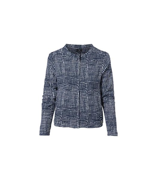 Vivian Print Jacket Navy / Wit