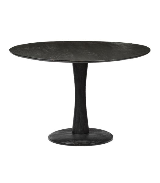 Scandi-design - Eettafel - rond - 120cm - zwart- mangohout - massief - centrale poot