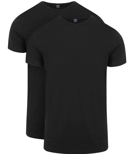 Ota T-shirt O-hals Zwart 2-Pack