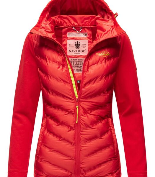Women's down mount tracking packable backpacking jacket with hood Navahoo Mountain Nimm Mich Mit Red: S