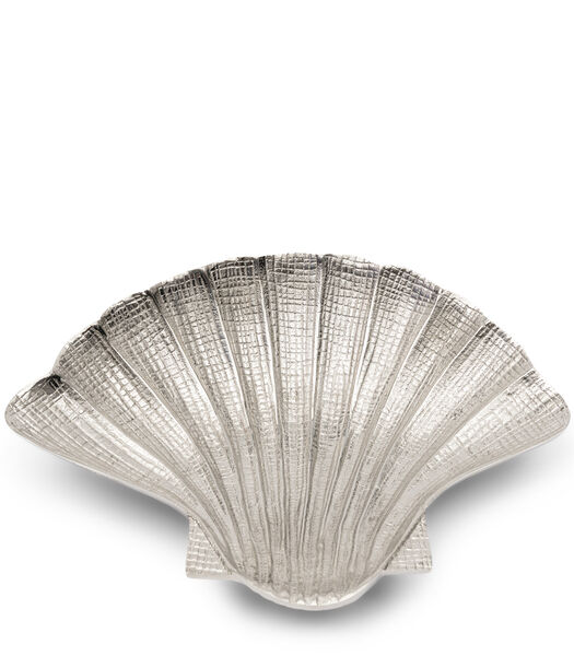 Andria Shell Decoratieschaal Zilver - schelp schaal 40 cm