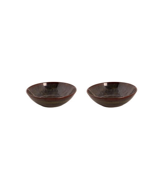 Bord coupe Victory 17 cm Bruin Stoneware 2 stuks