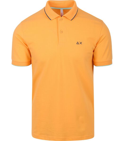 Poloshirt Small Stripe Collar Oranje