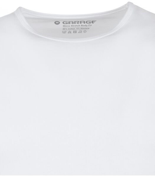 Garage T-Shirt Simple Manches Longues Stretch Blanc