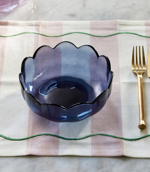 Toulouse Serveerschaal Blauw - glazen kom voor salade of pasta