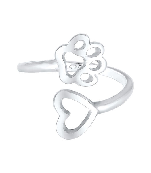 Ring Dames Poot Hart Symbool Open In 925 Sterling Zilver