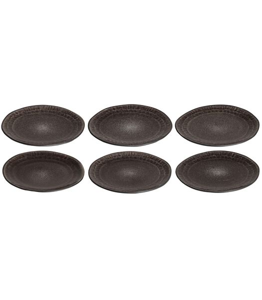 Assiettes de petit-déjeuner  Dark Brown ø 22 cm - 6 pièces