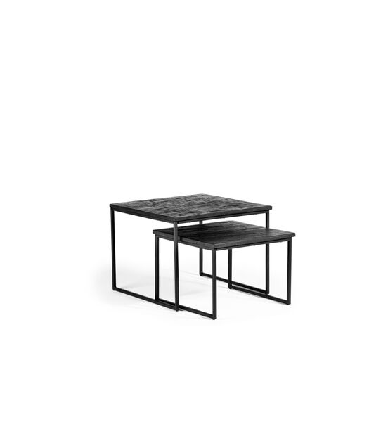 Teaky Blinders - Table basse - set of 2 - teck - structure en acier - noir