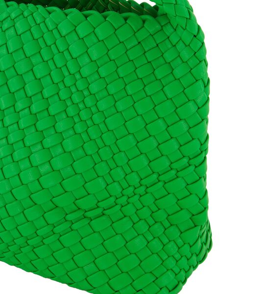 Groen gevlochten handtas